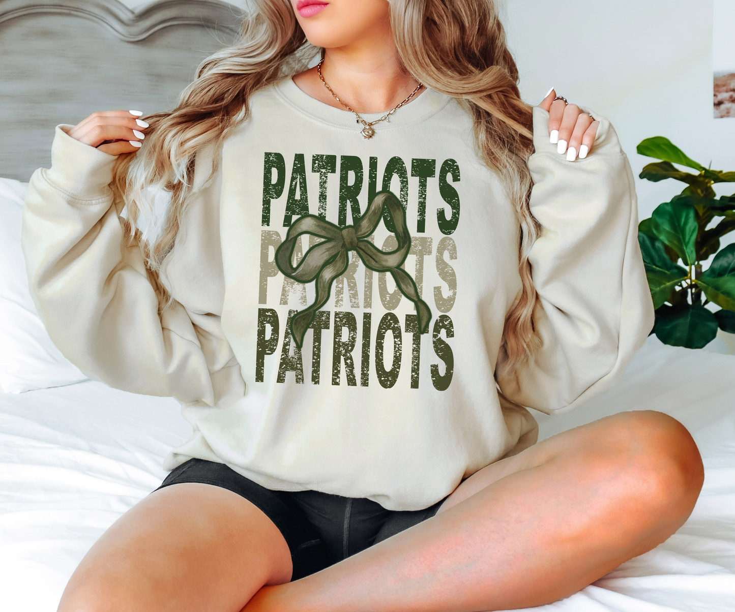 Patriots Repeat Camo Green Bow Digital Download