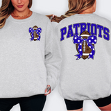 Patriots Royal Blue Football Arched Team Bow Digital Download