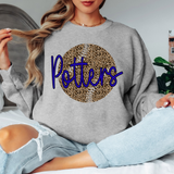 Potters Leopard Baseball Royal Blue & Black Digital Download