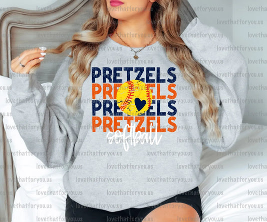 Pretzels Softball Repeating Digital Download