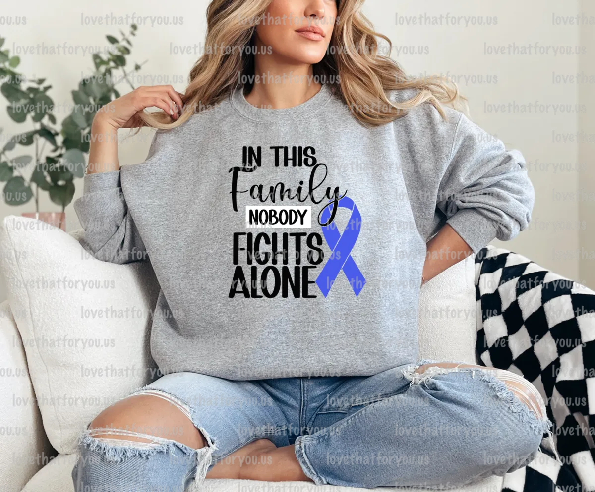 Purple Ribbon In this Family No One Fights Alone Digital Download