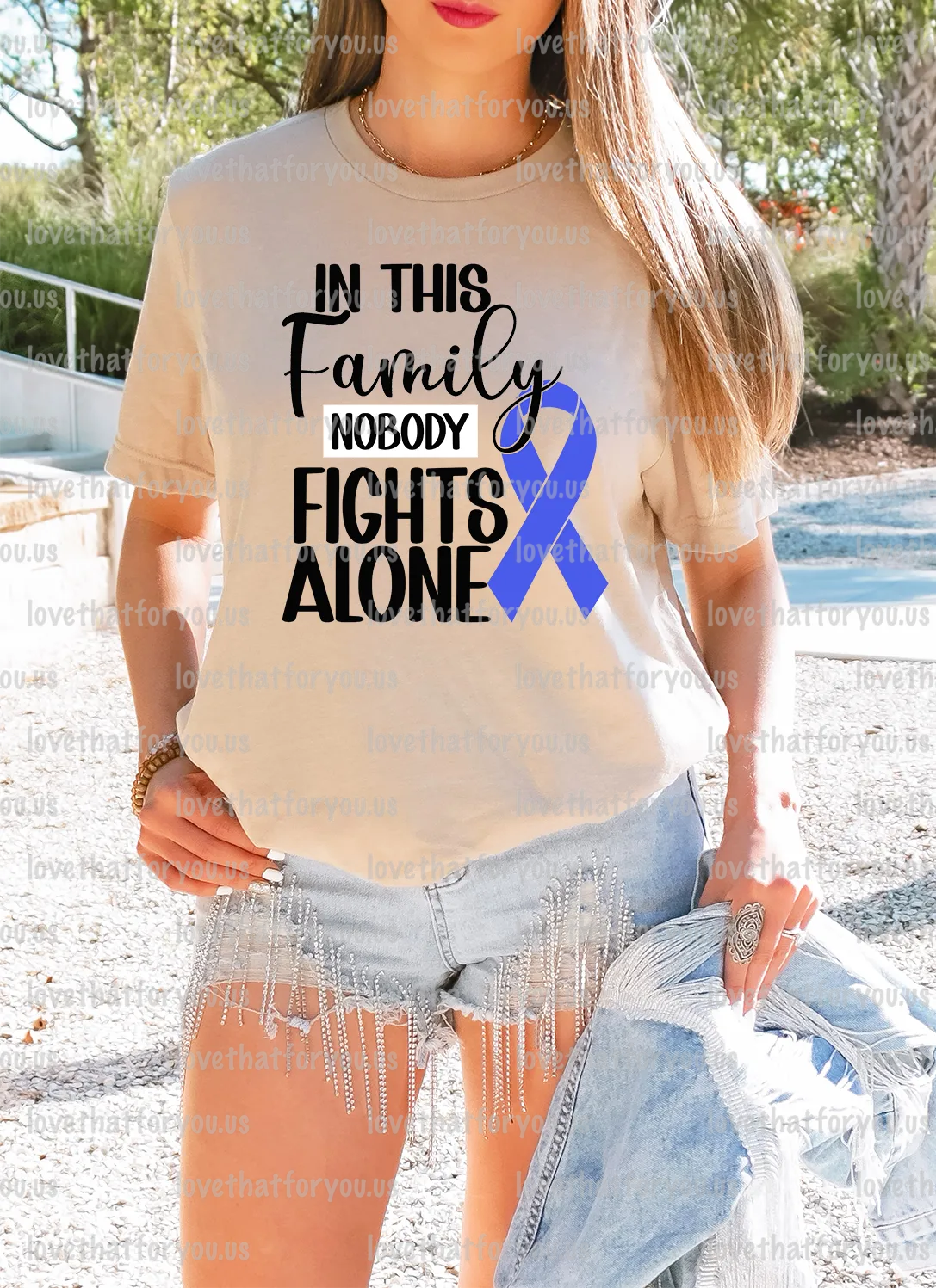 Purple Ribbon In this Family No One Fights Alone Digital Download