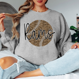 Rams Leopard Baseball Black & White Digital Download