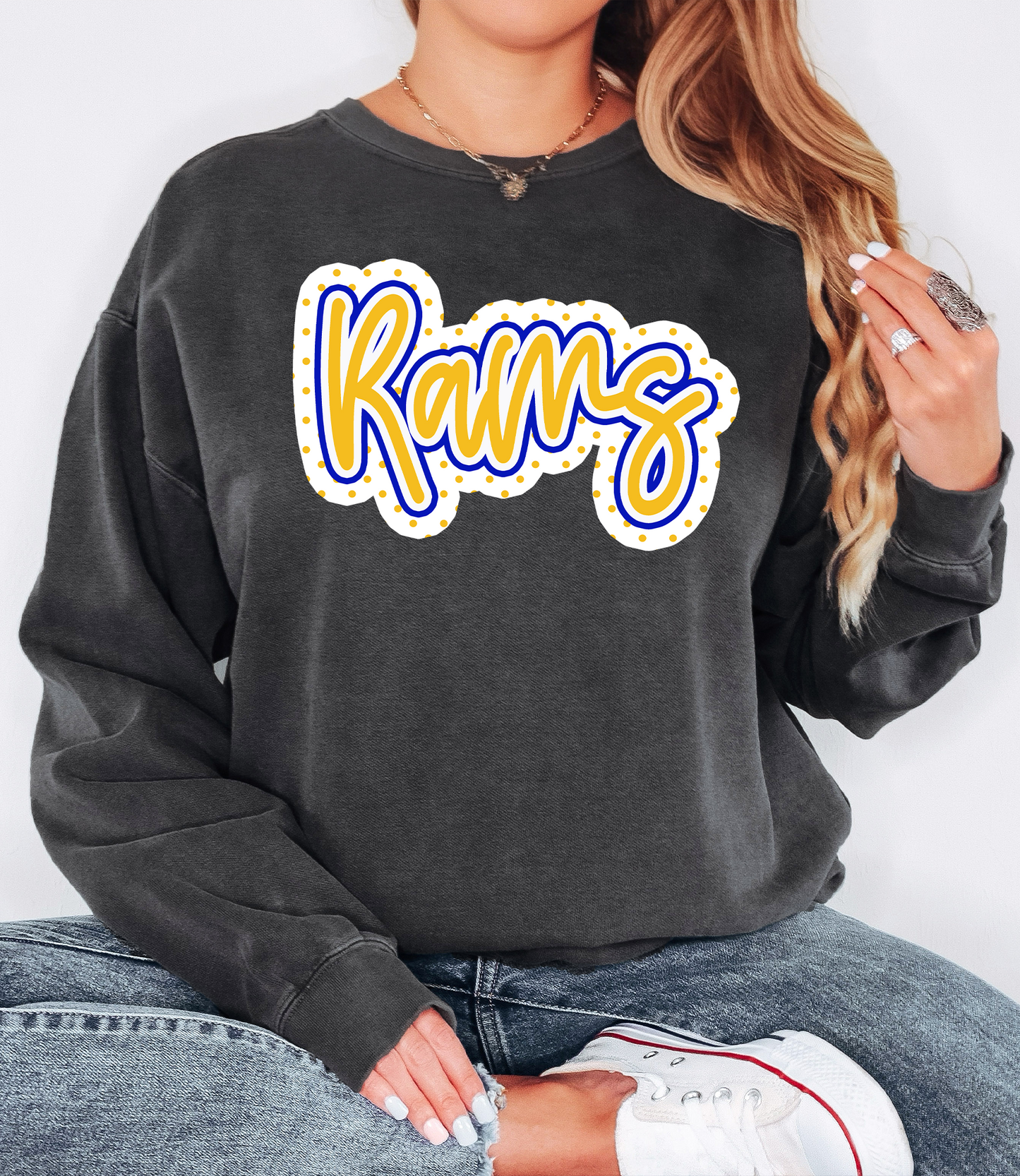 Rams Outline Polka Dot Digital Download