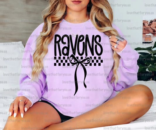 Ravens Simple Bow PNG Digital Download