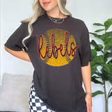 Rebels Maroon/Gray Softball Halftone Digital Download