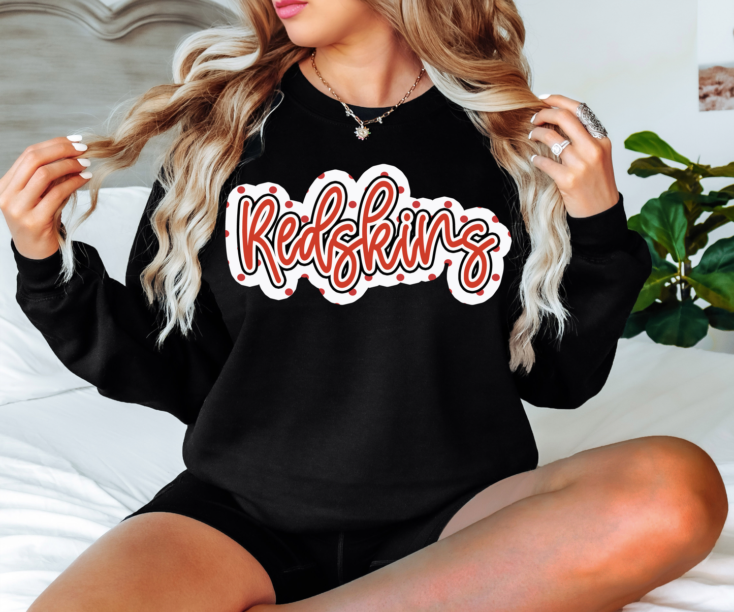 Redskins Outline Polka Dot Digital Download