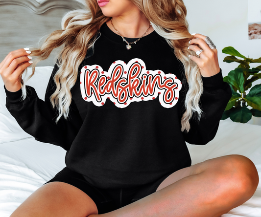 Redskins Outline Polka Dot Digital Download