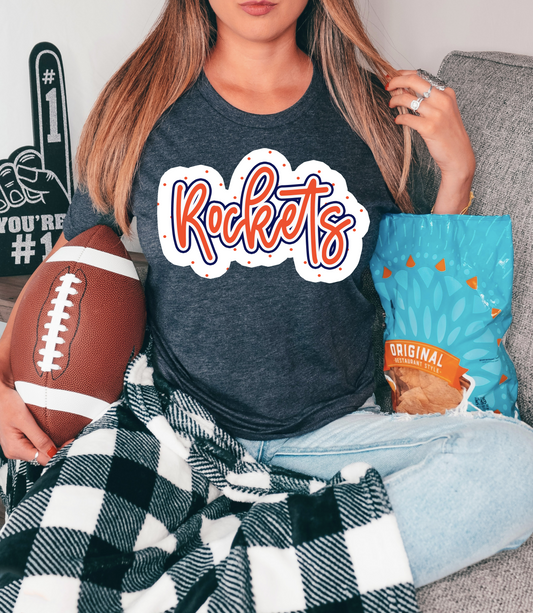 Rockets Outline Polka Dot Digital Download