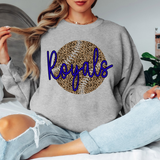 Royals Leopard Baseball Royal Blue & Black Digital Download