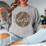 Royals Leopard Baseball White & Black Digital Download