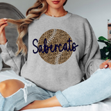 Sabercats Leopard Baseball Navy & Black Digital Download