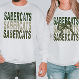 Sabercats Repeat Camo Green Bow Digital Download
