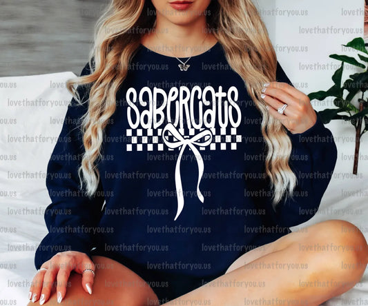 Sabercats Simple Bow PNG Digital Download