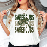 Sabercubs Repeat Camo Green Bow Digital Download