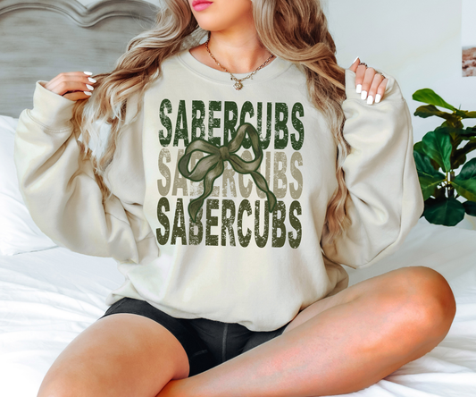 Sabercubs Repeat Camo Green Bow Digital Download