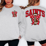 Saints Red Football Arched Team Bow Digital Download