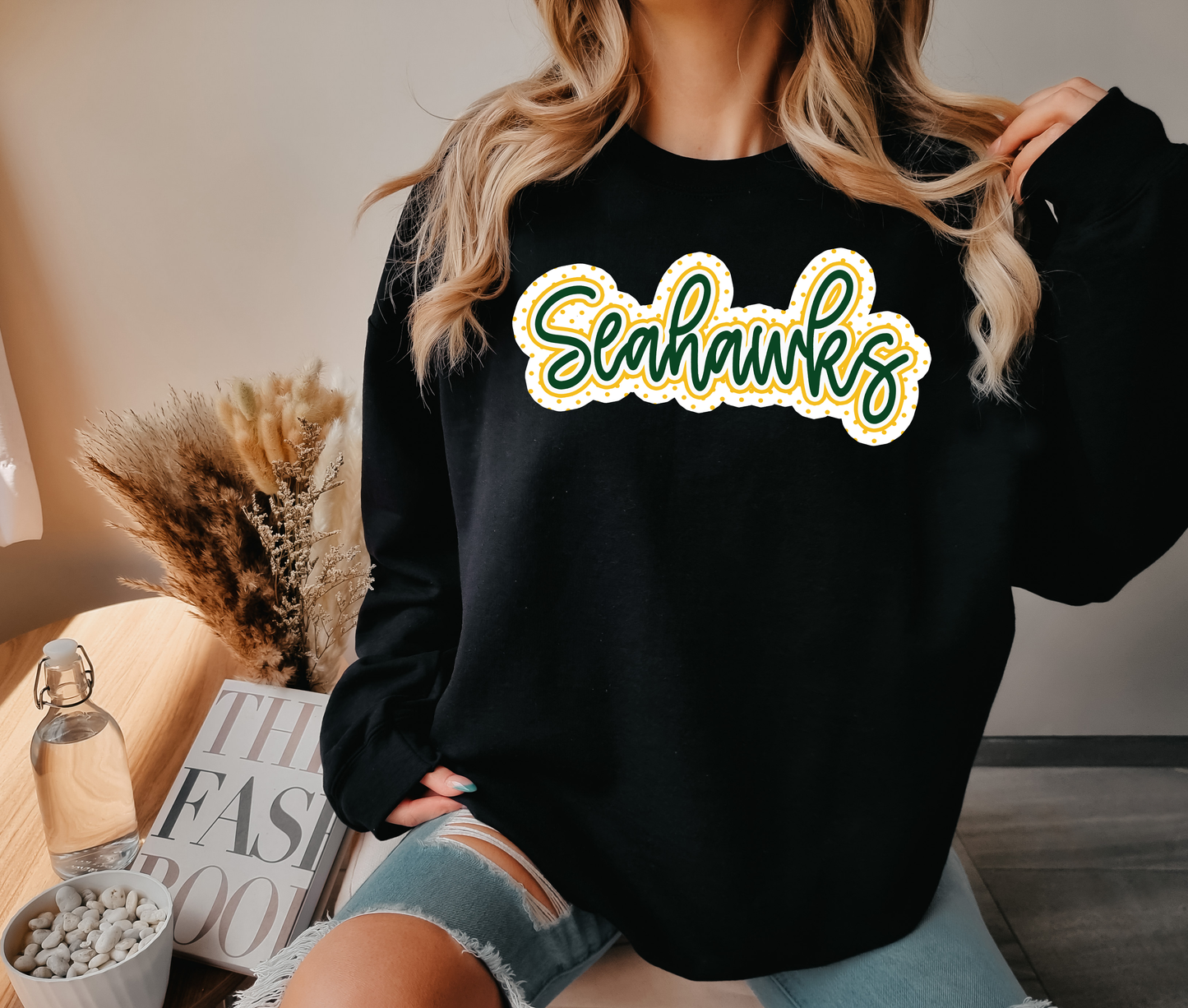 Seahawks Outline Polka Dot Digital Download