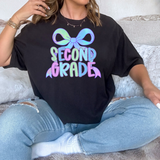 Second Grade Black Watercolor Bow Digital Download