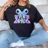 Seventh Grade Black Watercolor Bow Digital Download