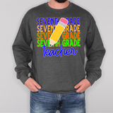 Seventh Grade Teacher Bookworm Repeat Solid Pencil Digital Download