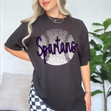 Spartans Purple Baseball Halftone Digital Download