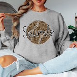 Squirrels Leopard Baseball Black & White Digital Download