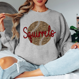 Squirrels Leopard Baseball Red & Black Digital Download