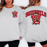 Squirrels Red Football Arched Team Bow Digital Download