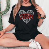 Crimson Storm on Silver Glitter Heart PNG Digital Download