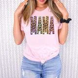 Mama Taupe Leopard Neon PNG Digital Download