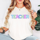 Teacher Bookworm Back to School Pastel Colors Digital Download