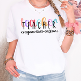 Teacher Crayons Kids Caffeine PNG Digital Download