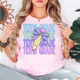 Tenth Grade Purple Pencil Repeat Bookworm Digital Download