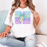 Tenth Grade Bookworm Repeat Checker Pencil Digital Download