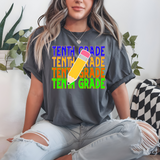 Tenth Grade Bookworm Repeat Solid Pencil Digital Download