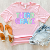 Third Grade Bookworm Back to School Pastel Colors Digital Download