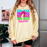Third Grade Teacher Bookworm Repeat Pink Pencil Digital Download