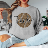 Thunder Leopard Baseball Black & White Digital Download