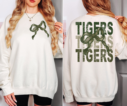 Tigers Repeat Camo Green Bow Digital Download