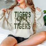 Tigers Repeat Camo Green Bow Digital Download
