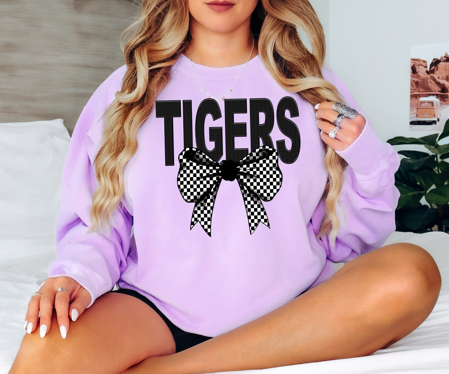 Tigers Coquette Checker Bow Digital Download
