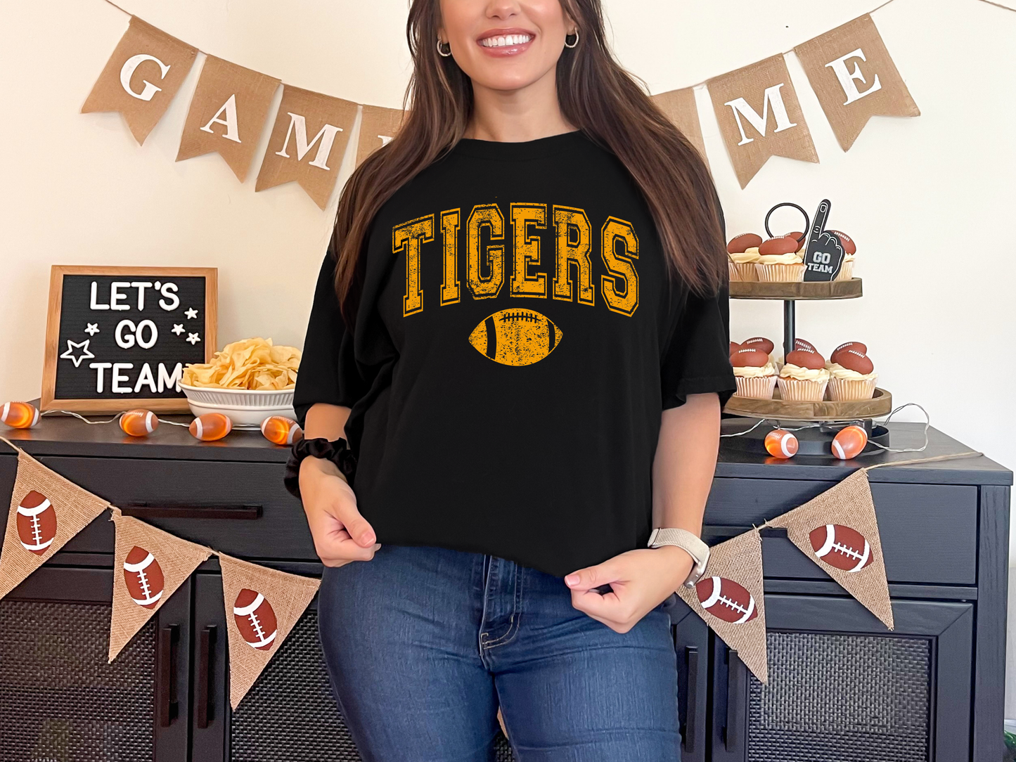 Arched Tigers Football PNG Digital Download