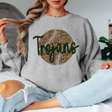 Trojans Leopard Baseball Dark Green & Black Digital Download