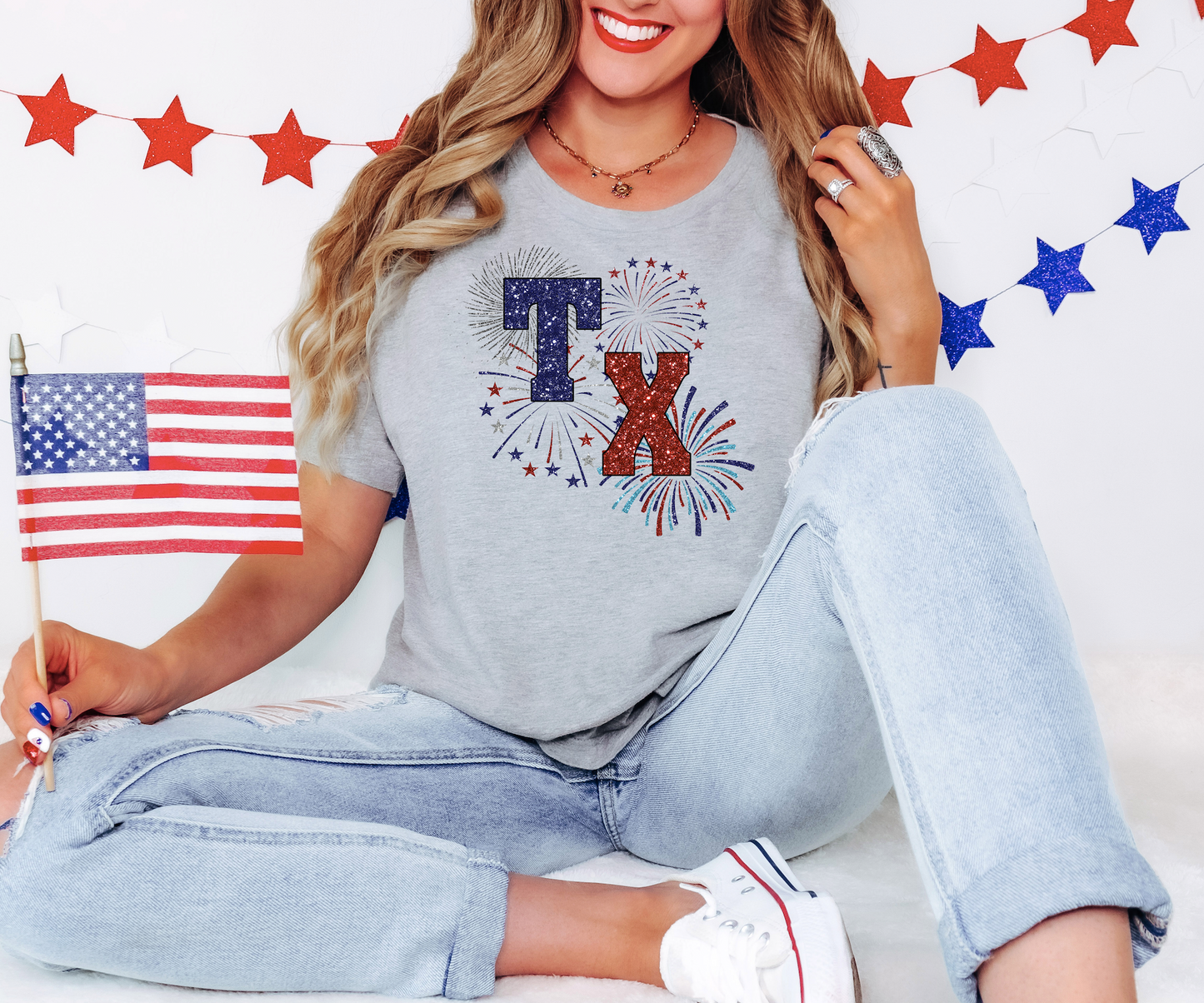 Texas Faux Glitter Fireworks PNG