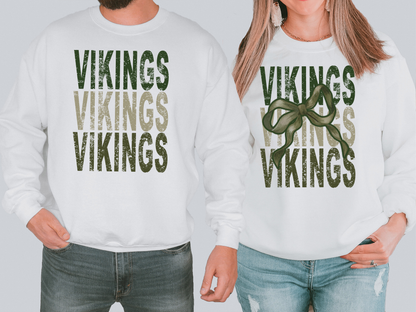 Vikings Repeat Camo Green Bow Digital Download