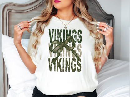 Vikings Repeat Camo Green Bow Digital Download