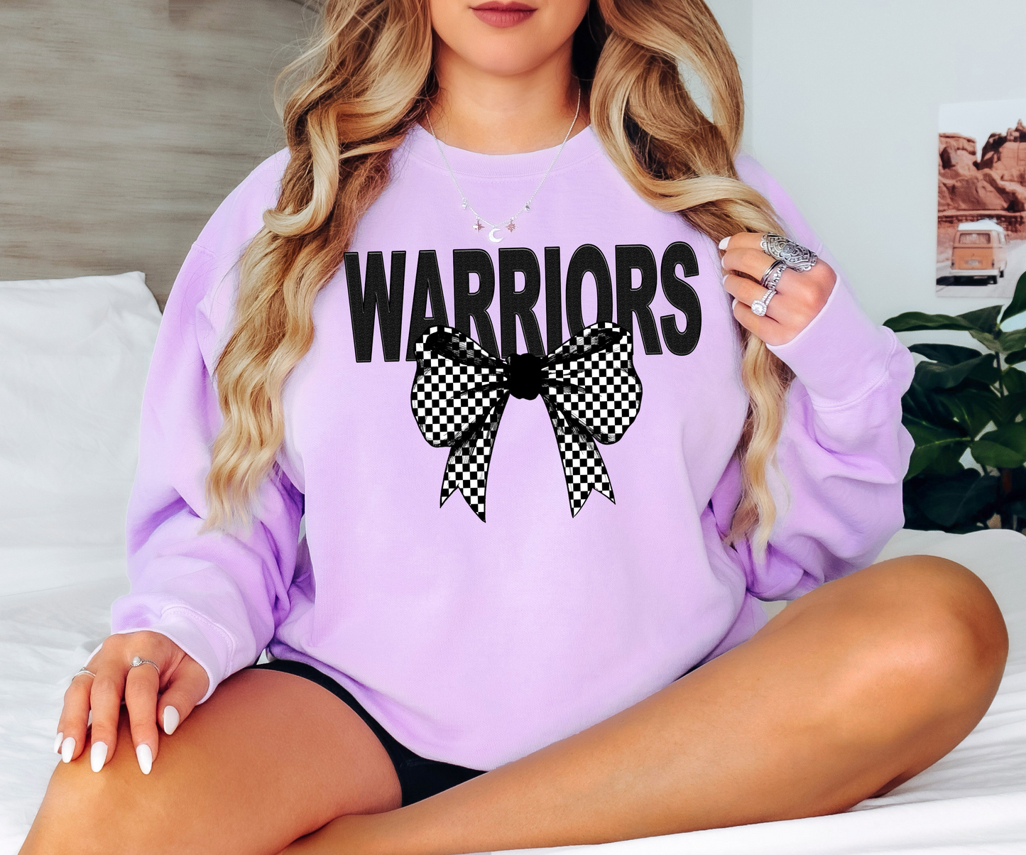 Warriors Coquette Checker Bow Digital Download