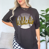Wildcats Gold Baseball Halftone Digital Download