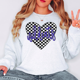 Wildcats Retro Checker Heart Digital Download